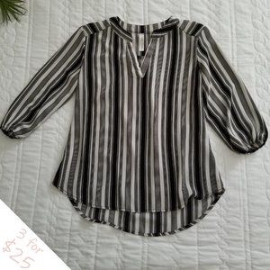 PerSeption Concept Black White Striped Blouse (S)